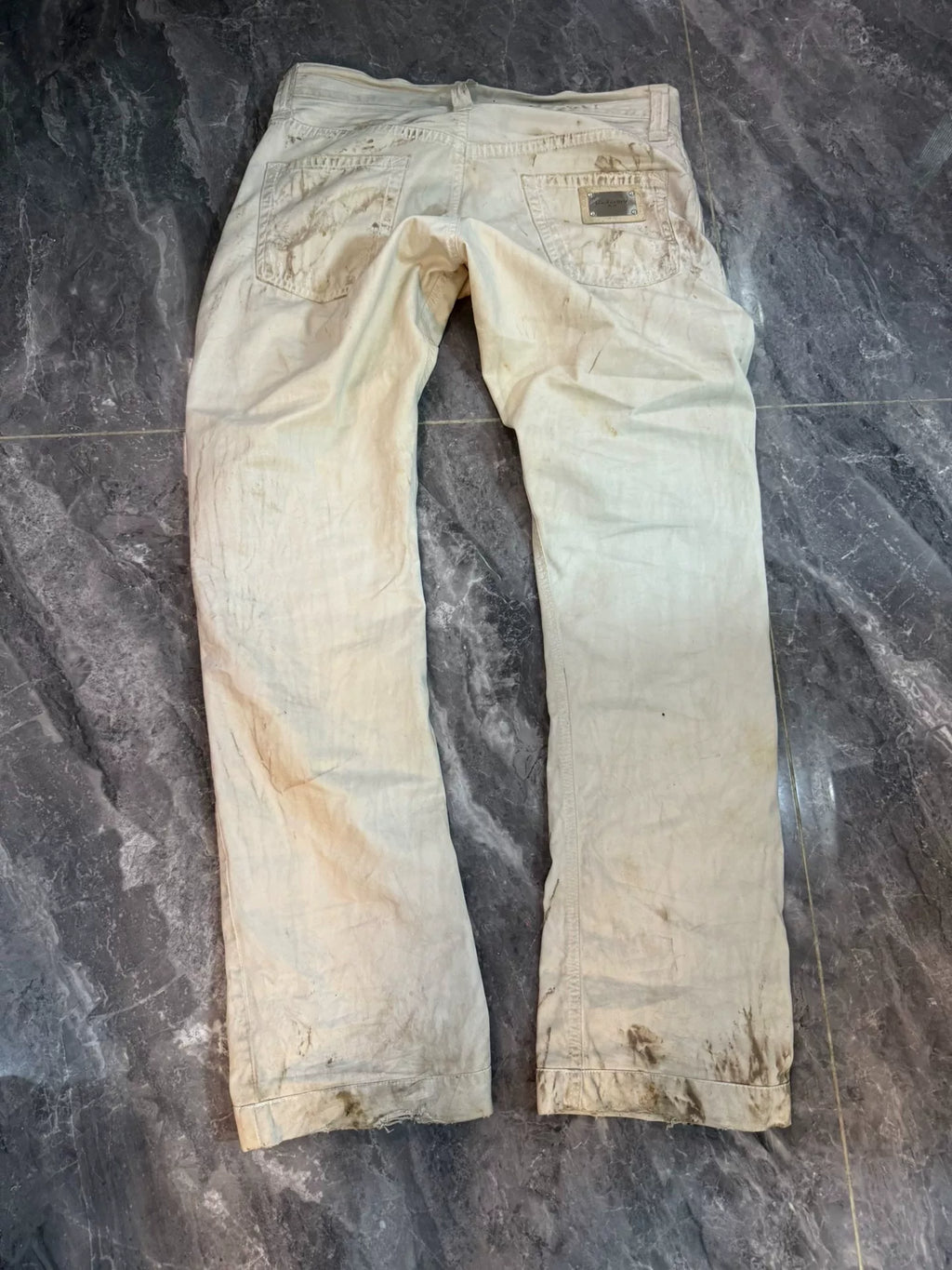 Dolce Gabbana Painted Distressed Pants