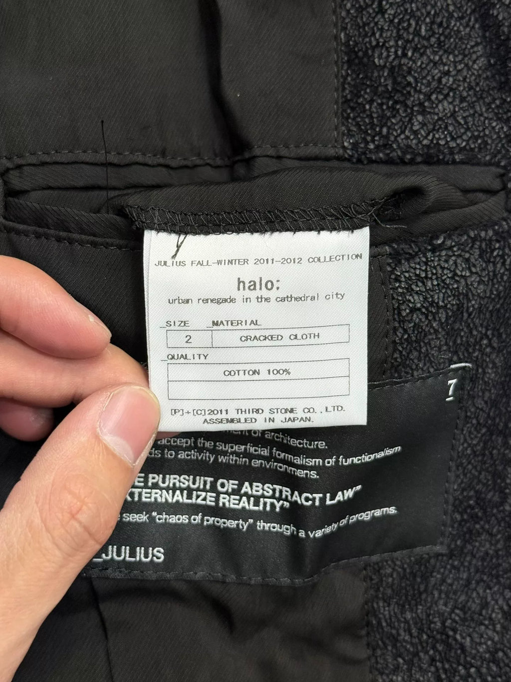 Julius Cracked Cloth Cotton Jacket