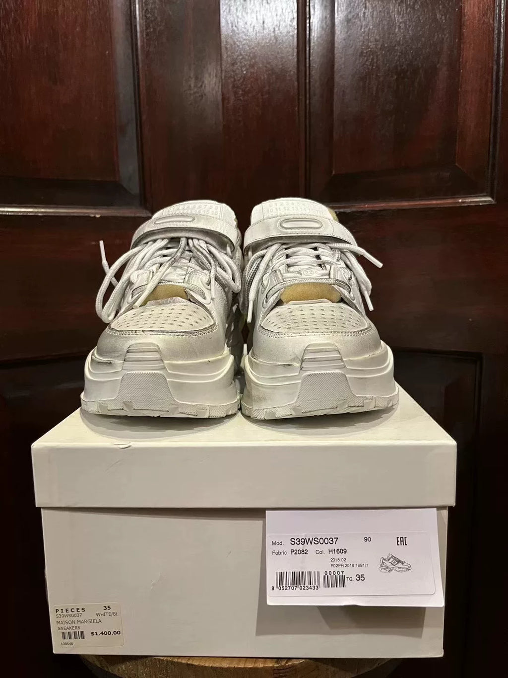 Maison Margiela FW19 White Retro Platform Sneakers