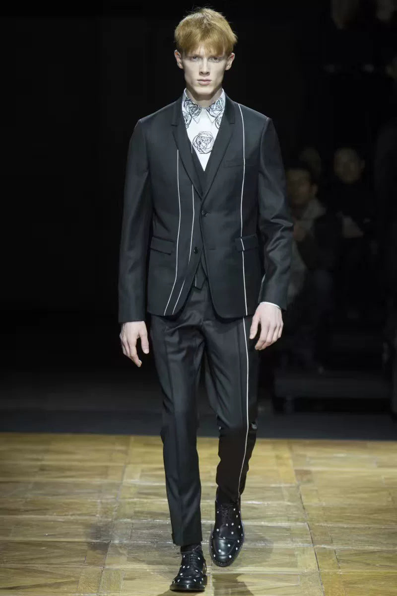 Dior Homme 14FW Runway White Suit Black Wool