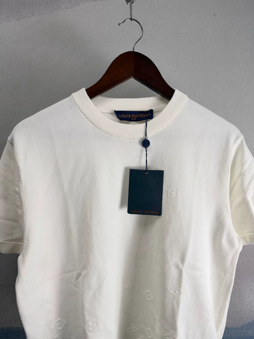 Louis Vuitton SS27 White Gradient Knit Short Sleeve Top