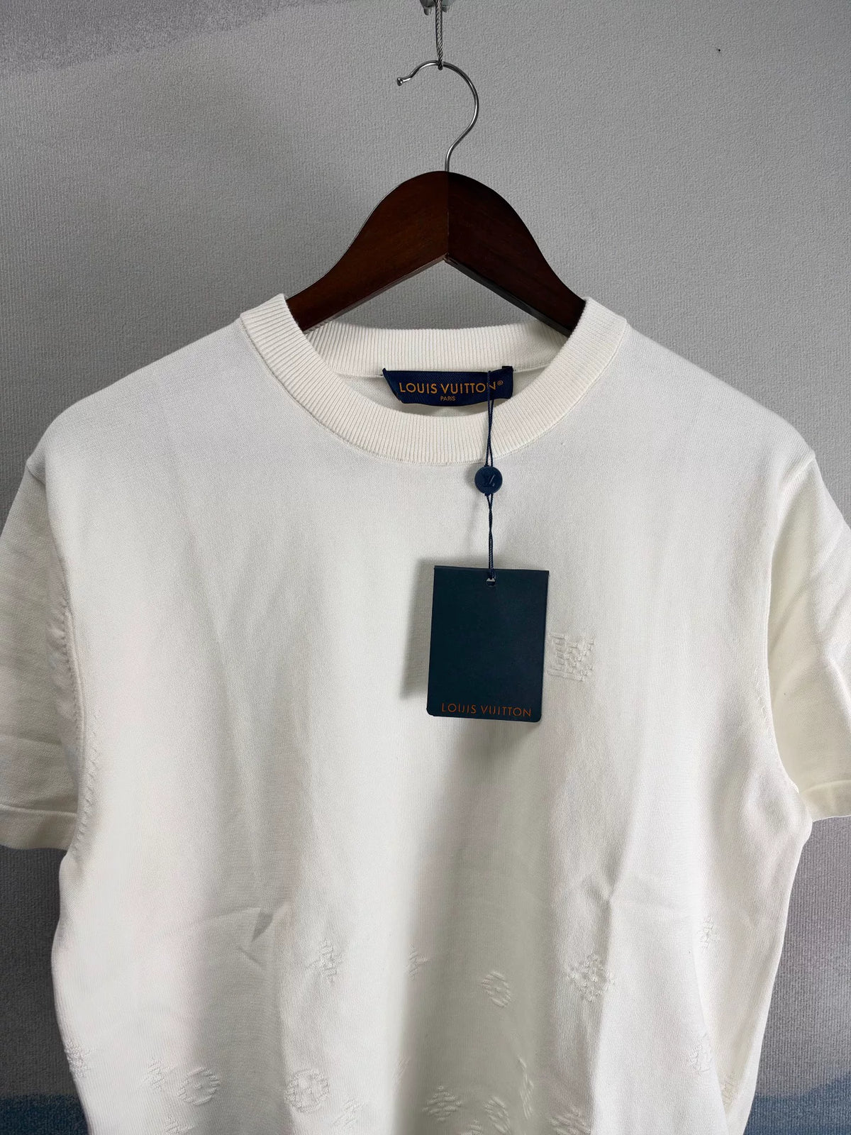 Louis Vuitton SS27 White Gradient Knit Short Sleeve Top