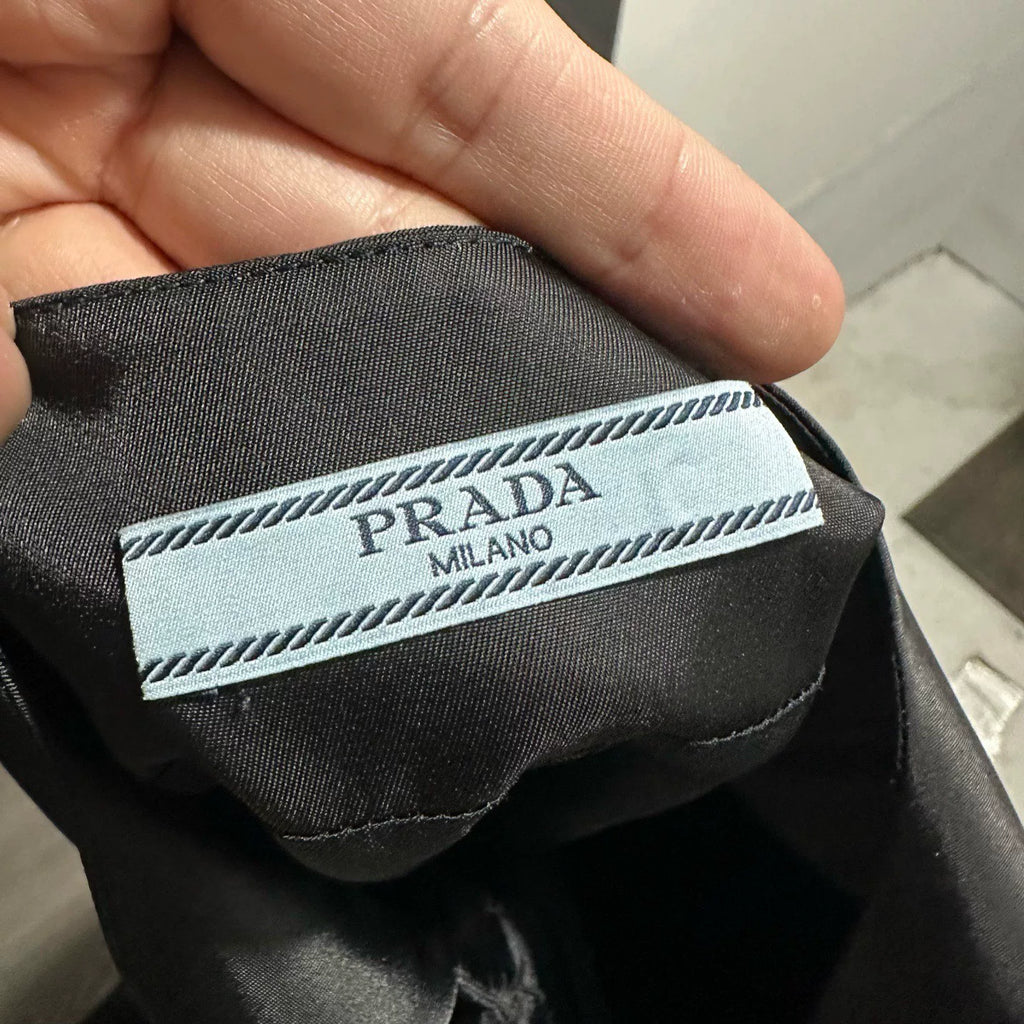 Prada Nylon Triangle Logo Skirt