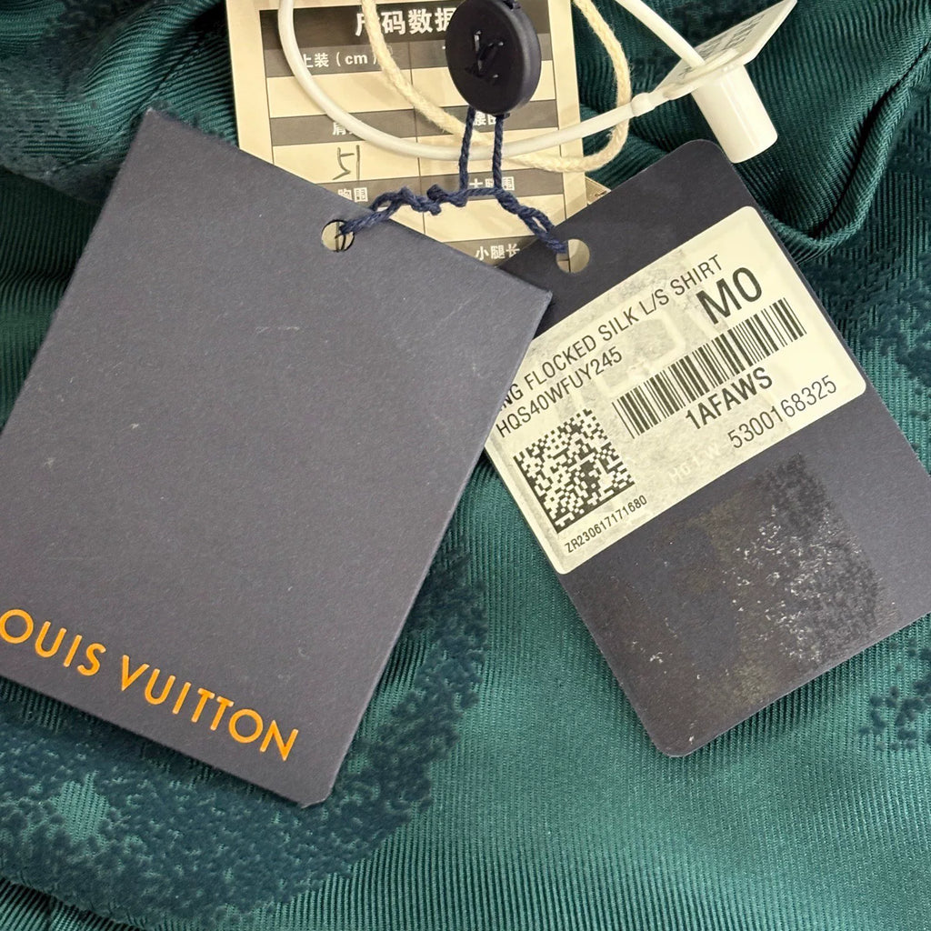 Louis Vuitton LV Green Monogram Button-Down Long-Sleeve Jacket Shirt