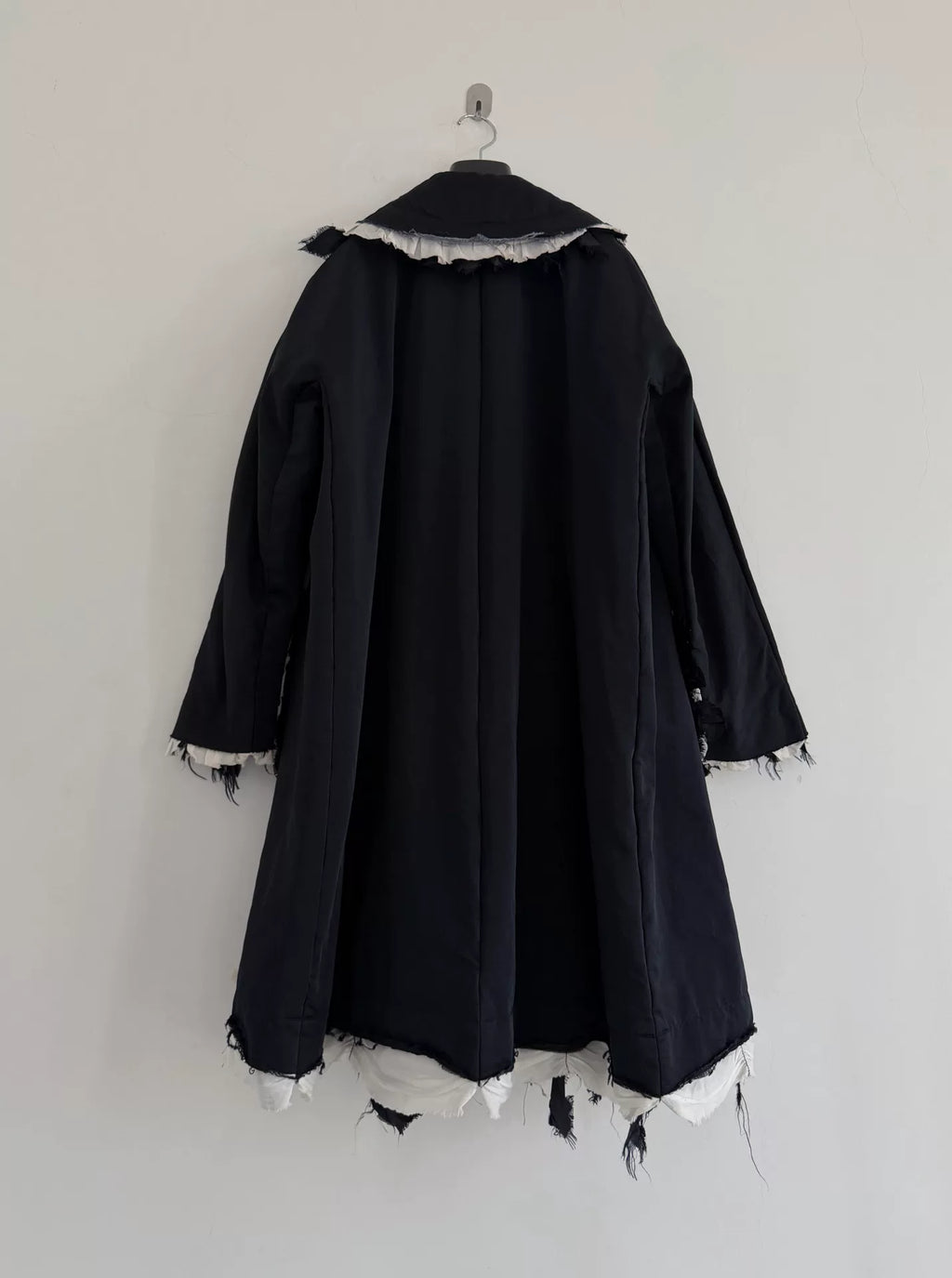 Comme Des Garçons Frayed Edge Snowman Wool Blend Coat