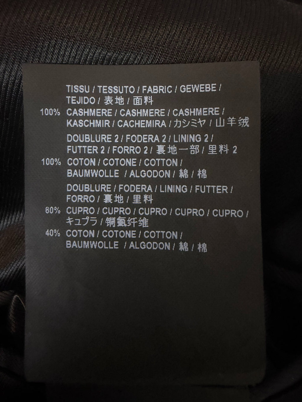 Saint Laurent 16fw Black Cashmere Coat