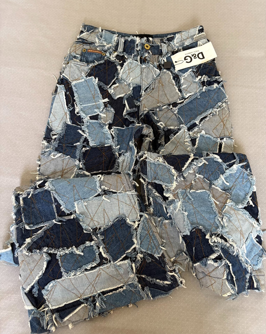 DG Jeans Dolce&Gabbana D&G Vintage Distressed Ripped Patchwork Flared Denim Jeans