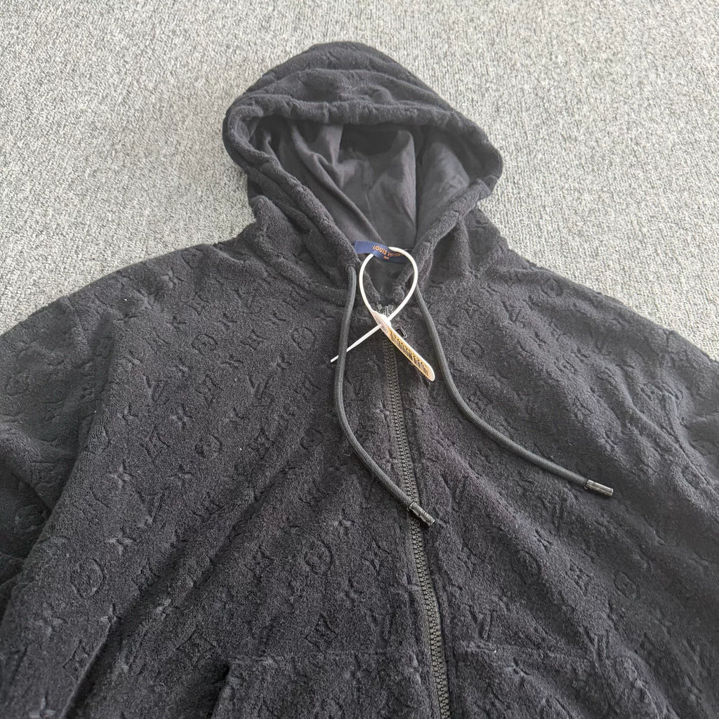Louis Vuitton Tone-On-Tone All-Over Print Terry Hooded Jacket