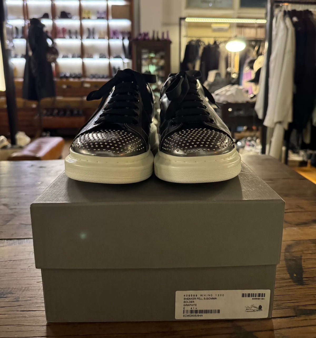 Alexander McQueen SS16 Silver Mirror Studded Sneakers