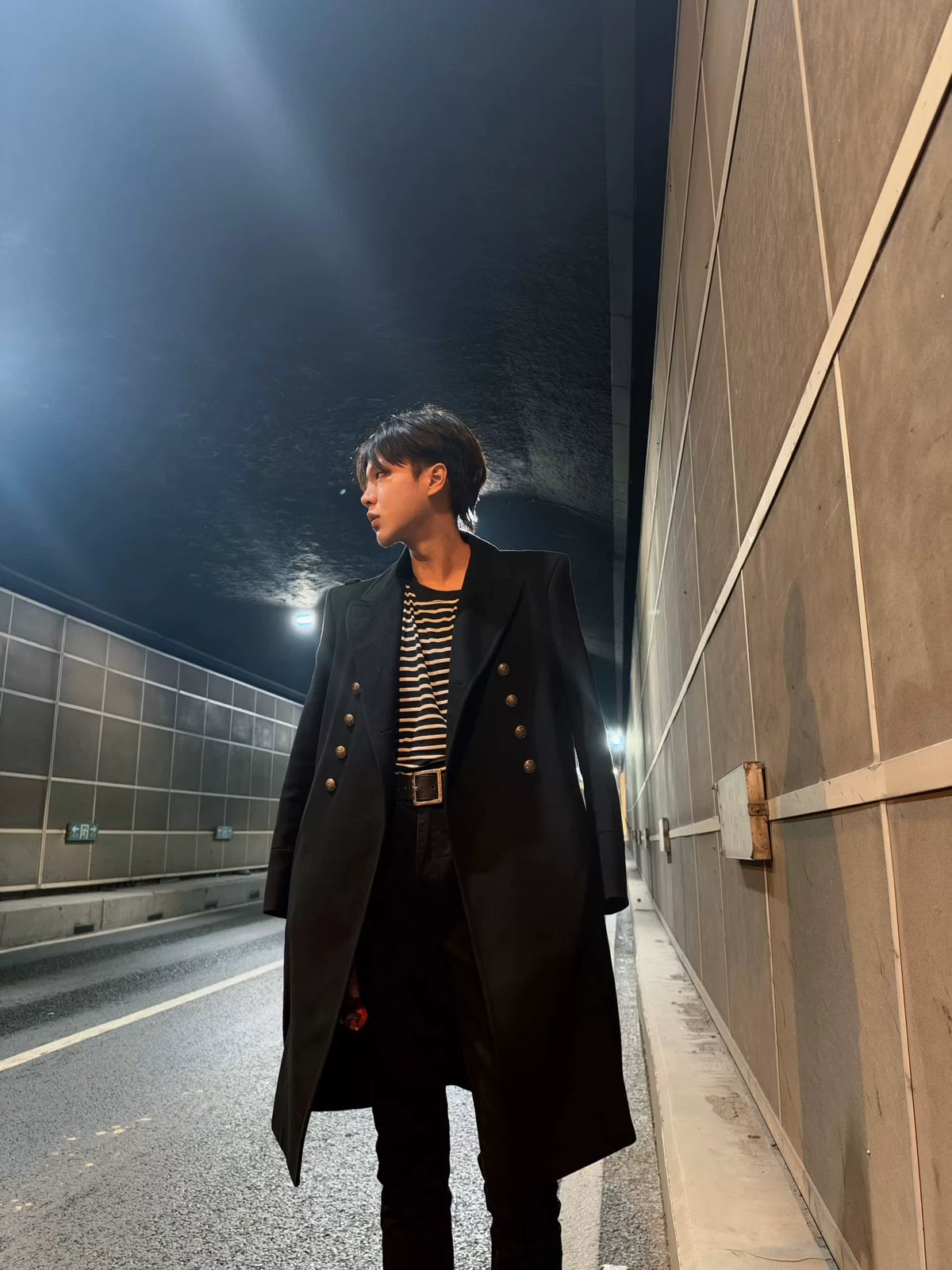 Saint Laurent Paris FW17 Double-Breasted Caban Wool Coat