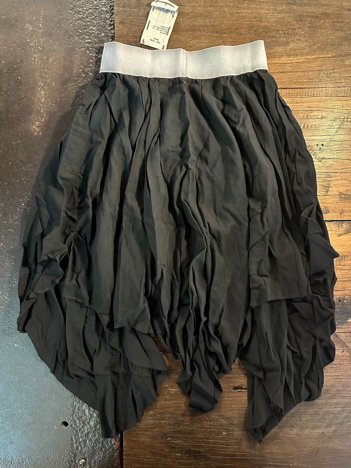 M.A+ FW19 Black Triangle Elastic Waist Viscose Wool Skirt