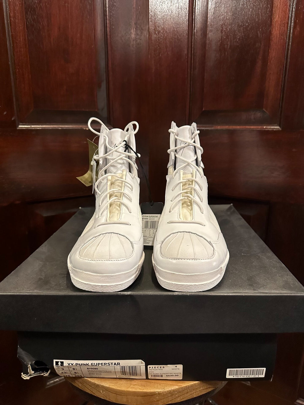 Yohji Yamamoto × Adidas Y3 White Punk Superstar Shell-Toe Leather Sneakers
