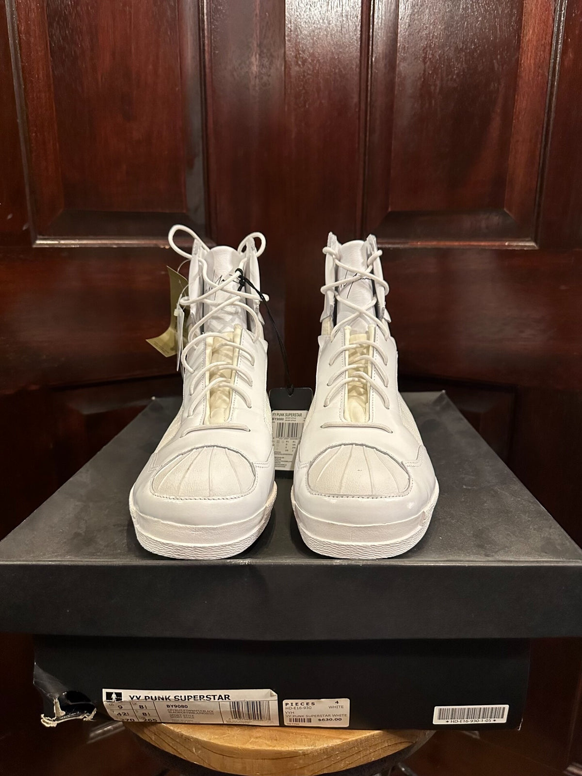 Yohji Yamamoto × Adidas Y3 White Punk Superstar Shell-Toe Leather Sneakers