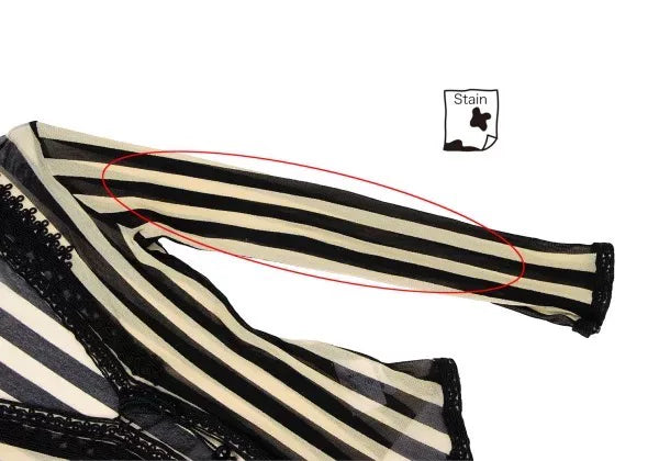 Jean Paul Gaultier Vintage Beige Striped Mesh Cardigan