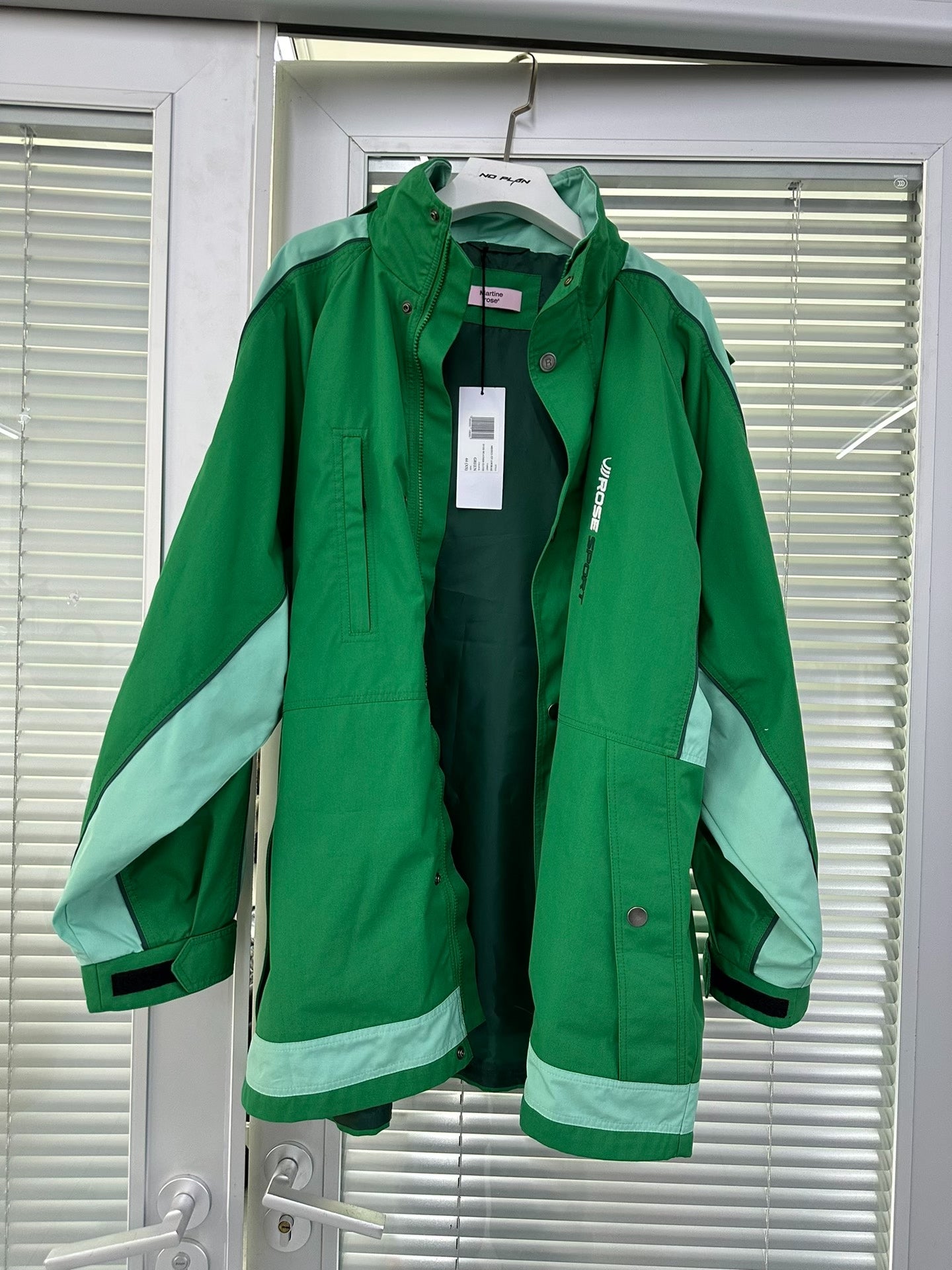 Martine Rose Logo 23SS Embroidered Green Color-Block Jacket Shell Jacket