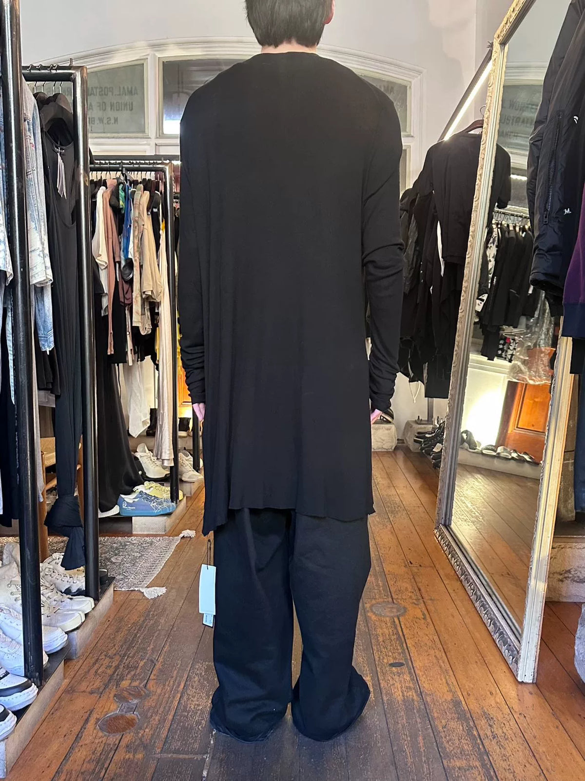 Julius Black Irregular Ribbed Sleeve 16Pre Quantums Viscose Silk Jacket