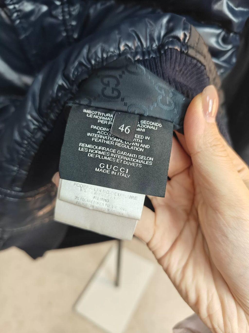 Gucci Shiny Stand-Collar Down Jacket