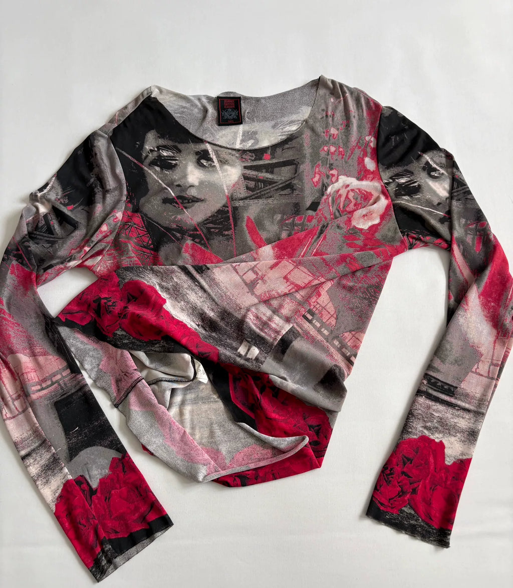 Jean Paul Gaultier Vintage Portrait Print Top