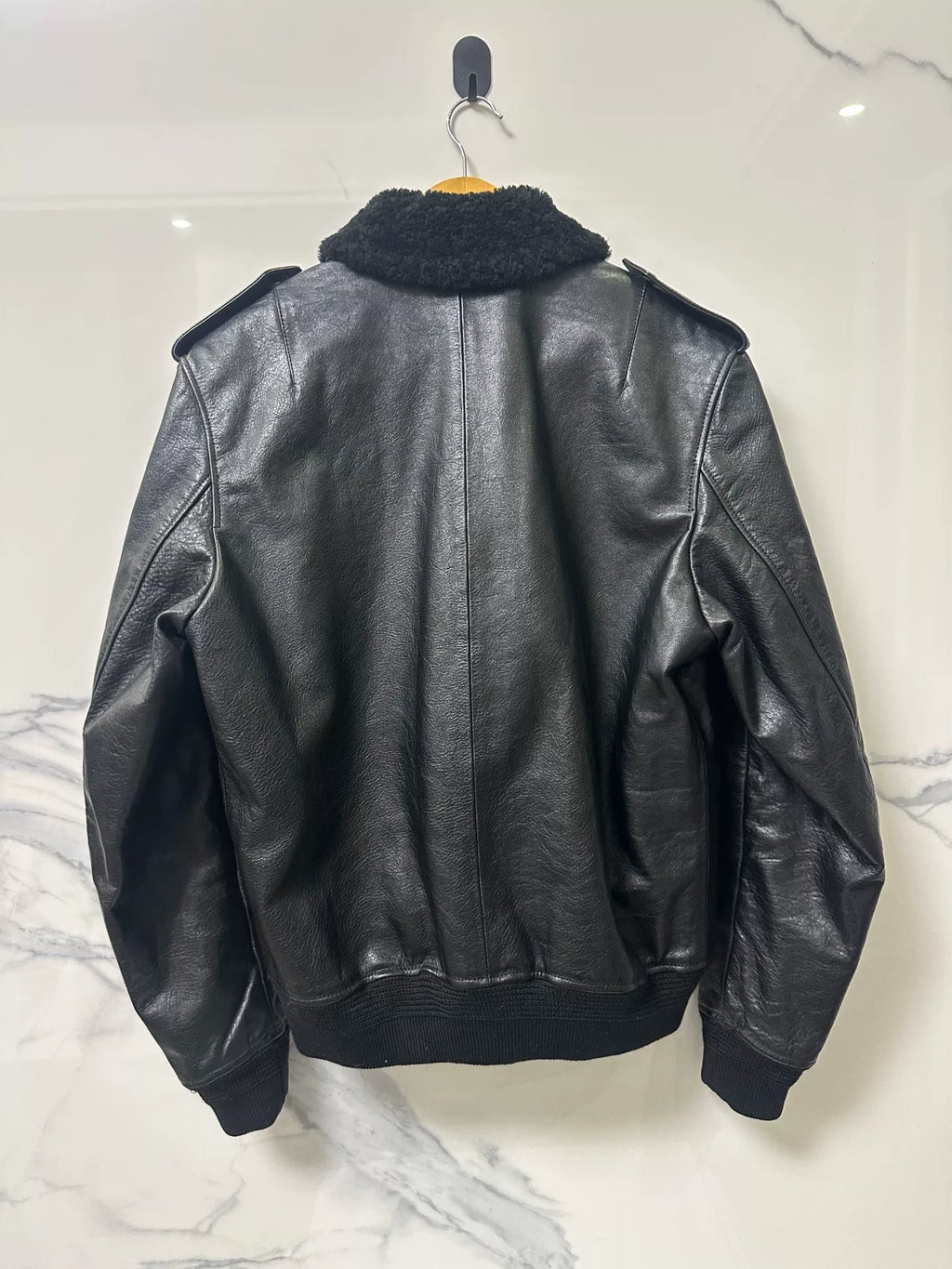 Saint Laurent Black MA-1 Leather Jacket