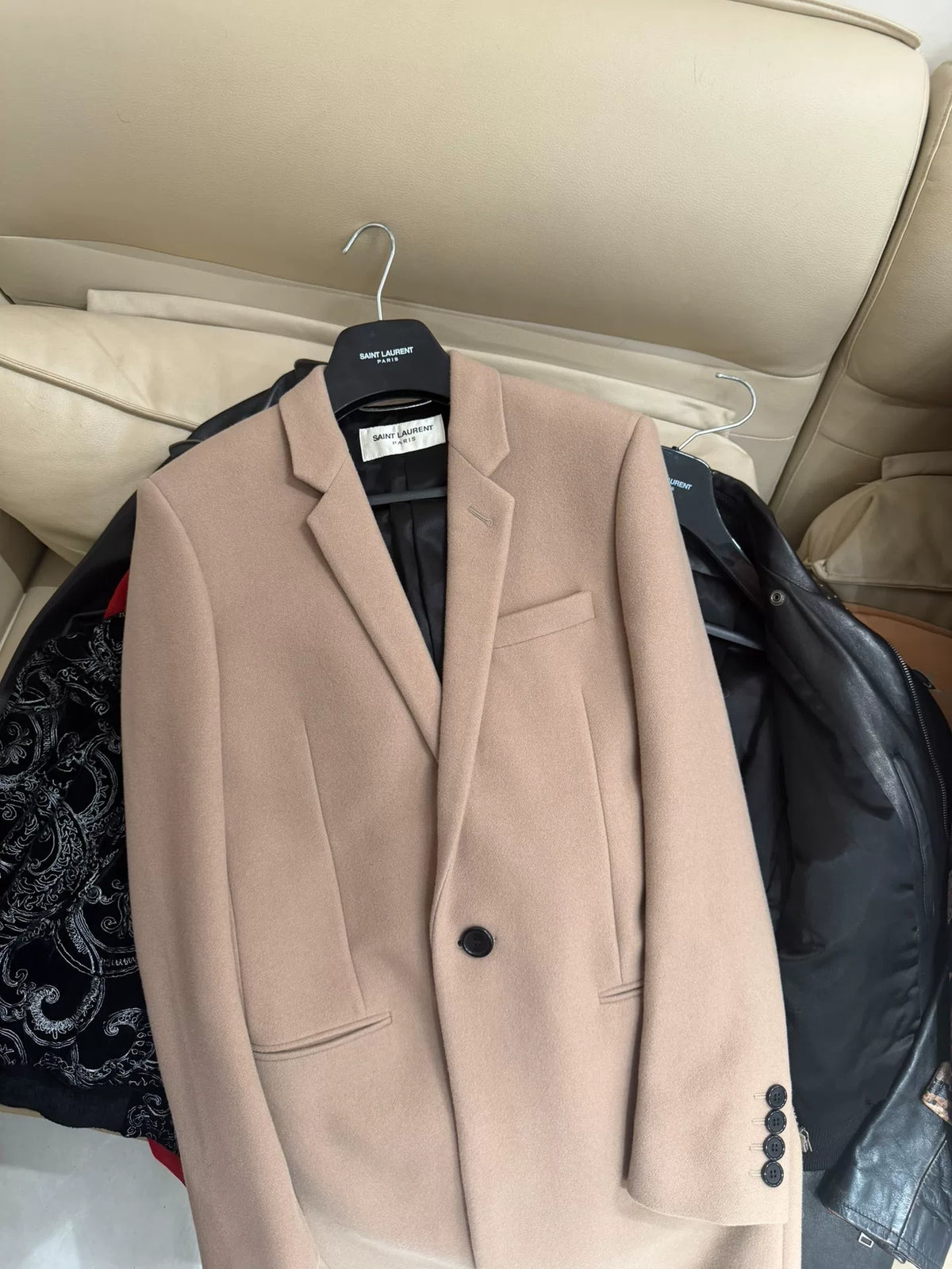 Saint Laurent Paris FW18 Camel Color Cashmere Coat