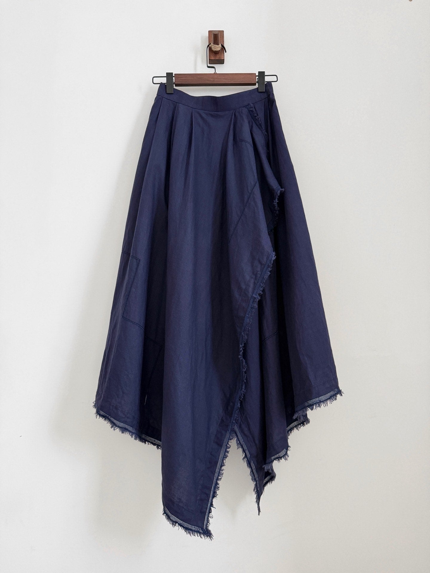 Issey Miyake 1980s Asymmetric Cotton Linen Skirt - Devines