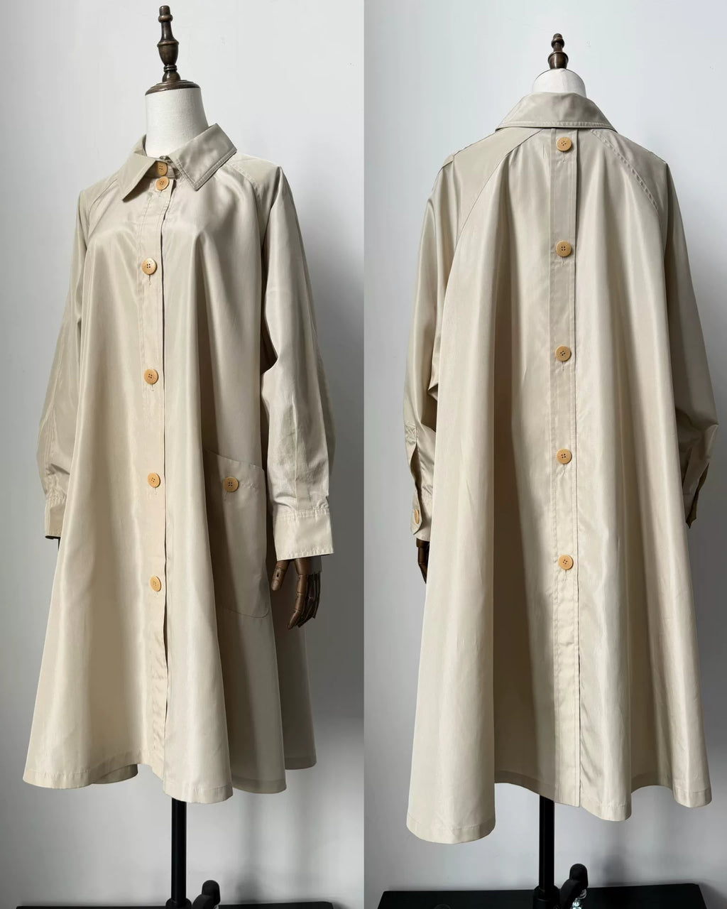 Celine 1990s Trench Beige Vintage Cape Coat