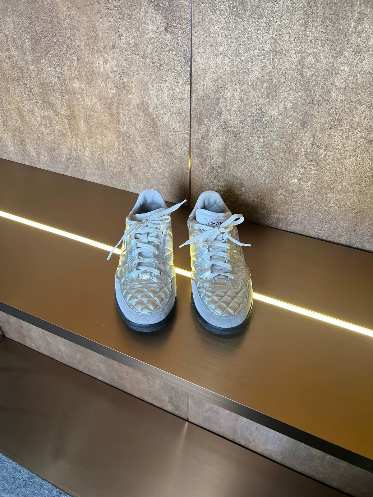 Chanel Silver German Army Trainers