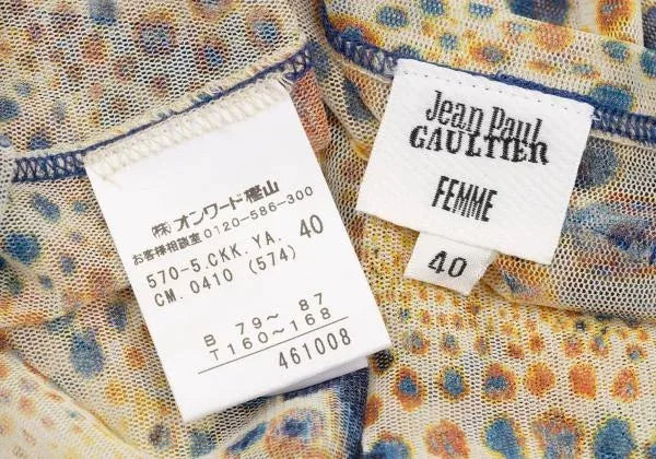 Jean Paul Gaultier Vintage Yellow Floral Mesh Top