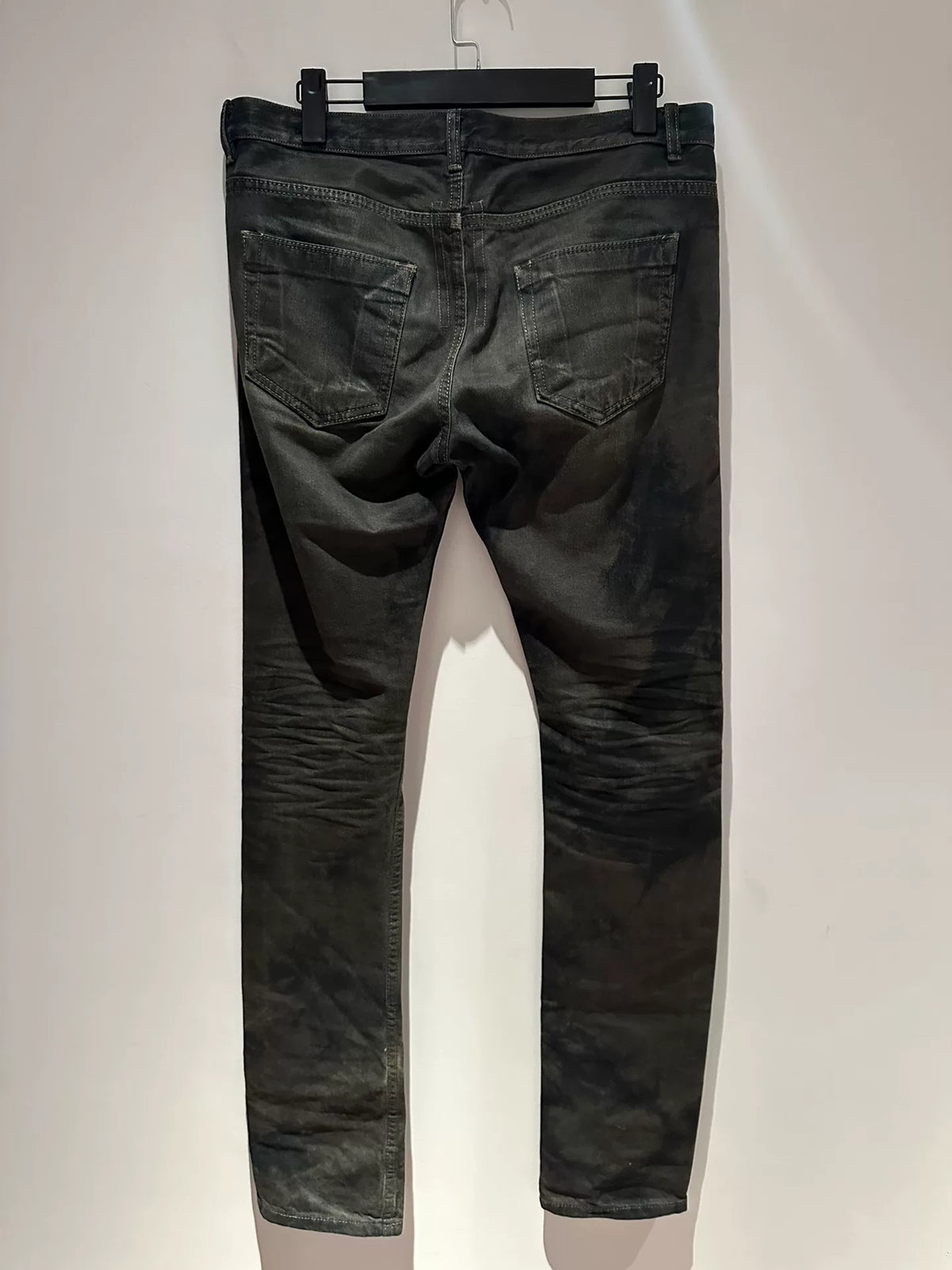 Rick Owens Mud-Dyed Distressed Denim Pants
