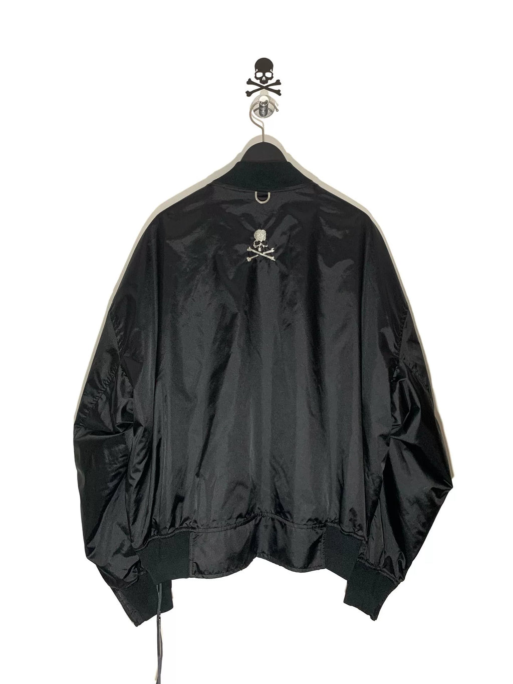 mastermind Japan Silver Embroidered Silk Flight Jacket