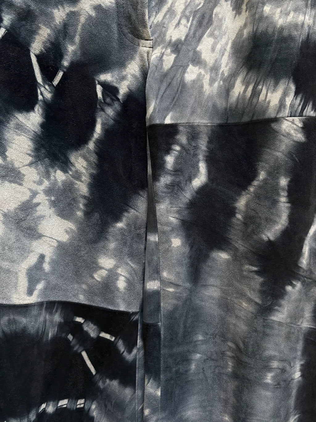 Ann Demeulemeester SS01 Runway Suede Tie-Dye Floor-Length Wide-Leg Pants