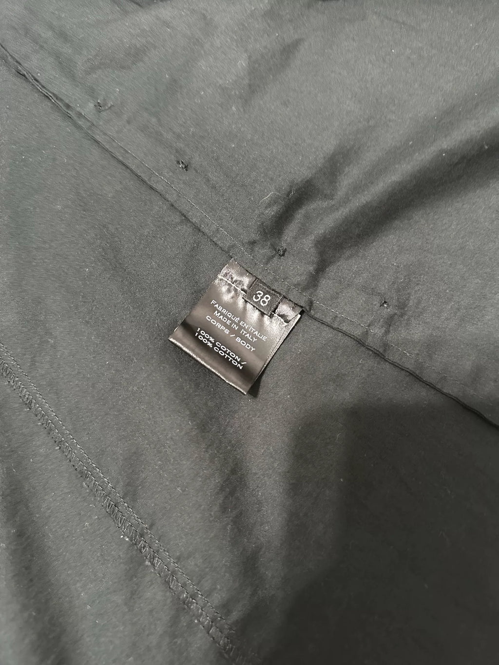 Balmain Fw1 FW17 Black Draped Hidden Placket Cotton Shirt