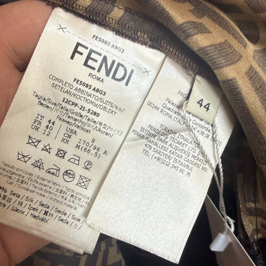 Fendi FF Print Silk Short Sleeve Shirt