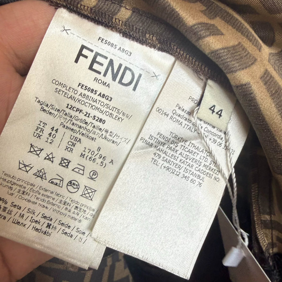 Fendi FF Print Silk Short Sleeve Shirt