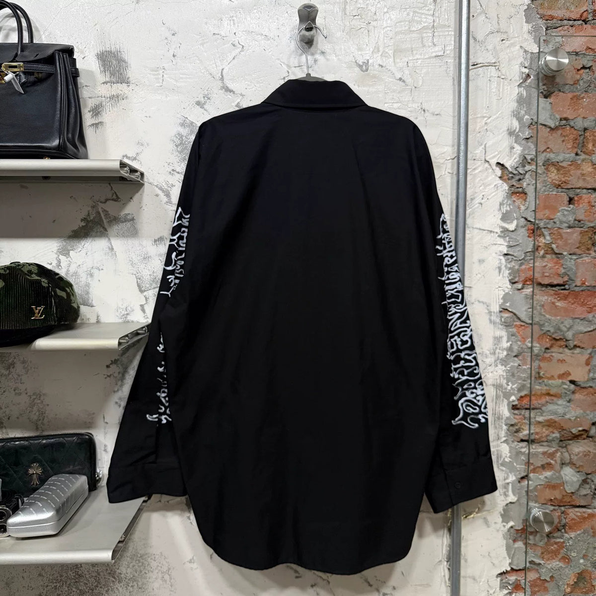 Balenciaga Black Dragon Year Limited Qilin Arm Graffiti Logo Nylon Shirt Jacket