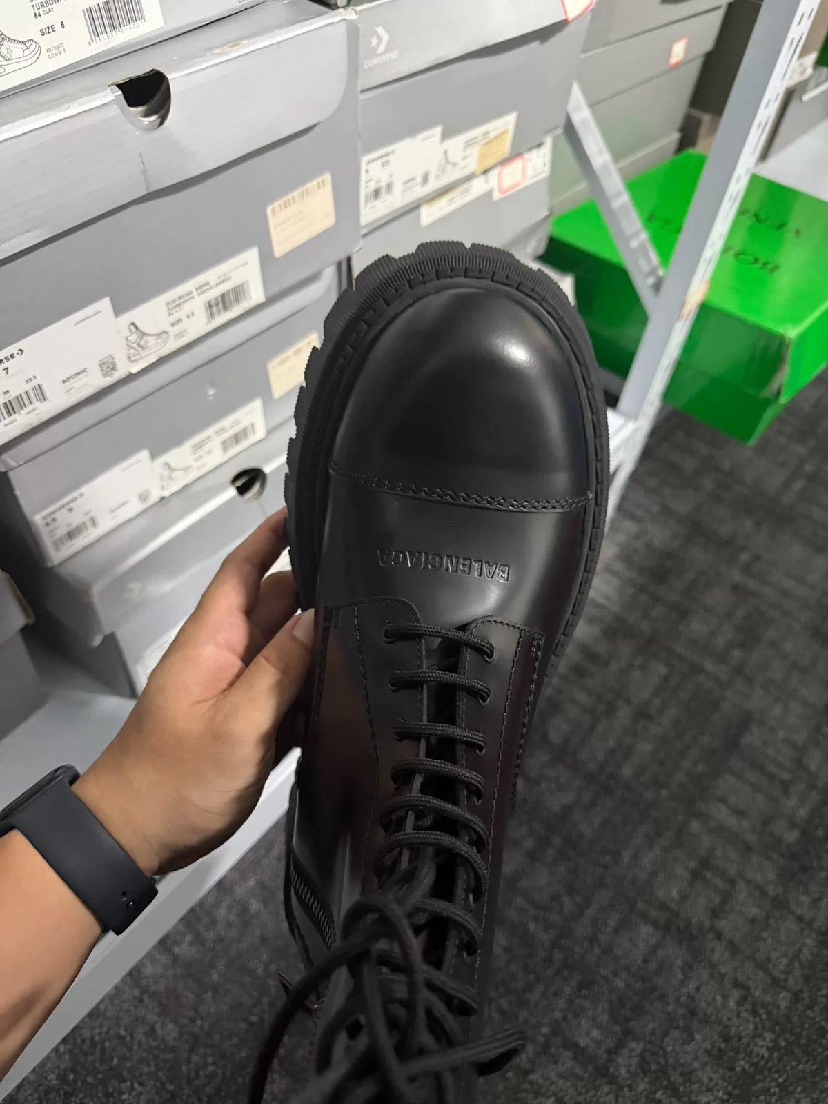 Balenciaga Double-Zip Black Round-Toe Leather Shoes Martin Boots