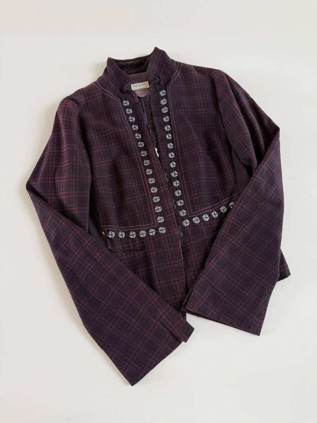 Dries Van Noten 2002 Purple Embroidered Vintage Jacket