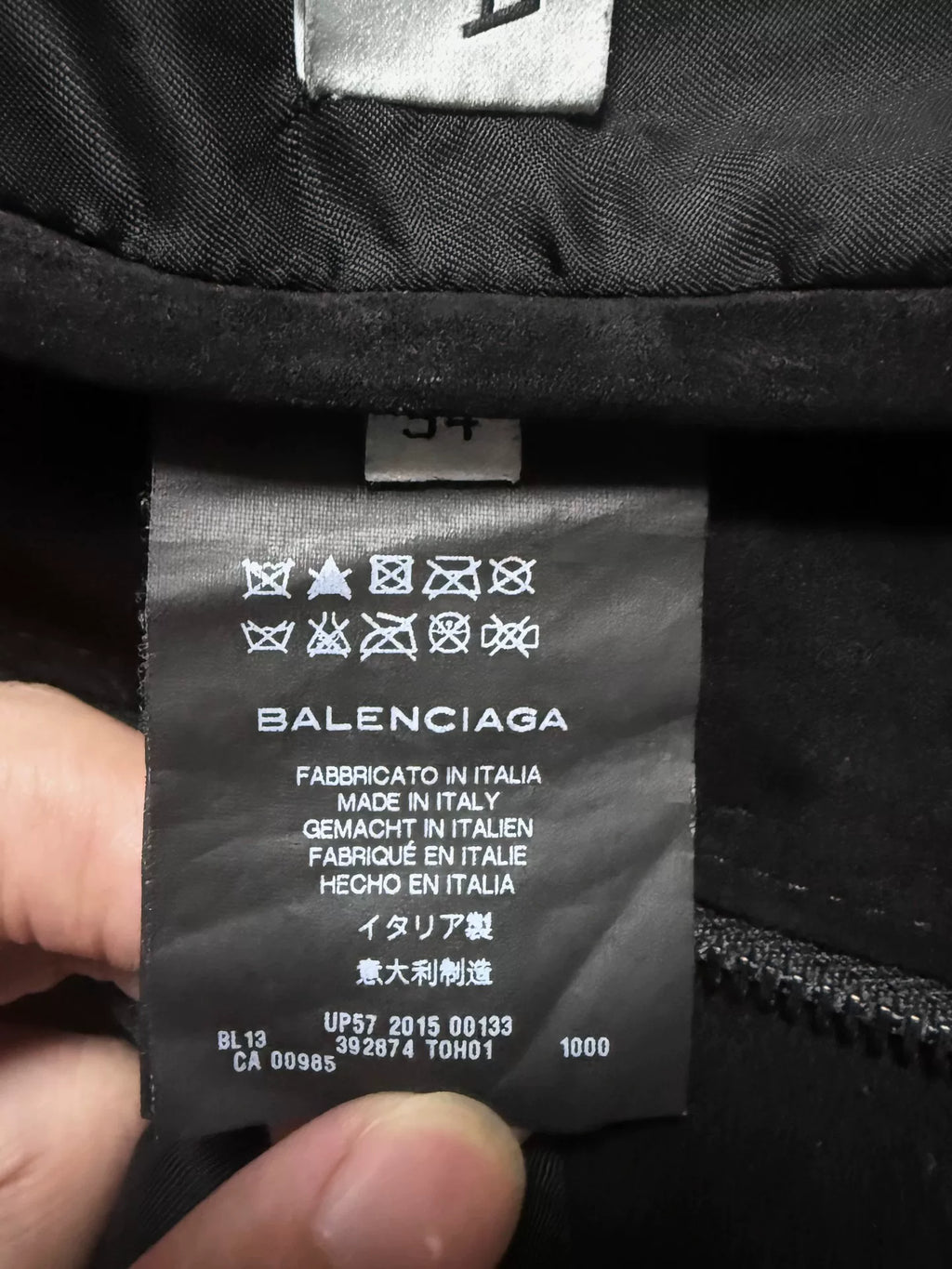 Balenciaga 15AW Black Suede Leather Jacket