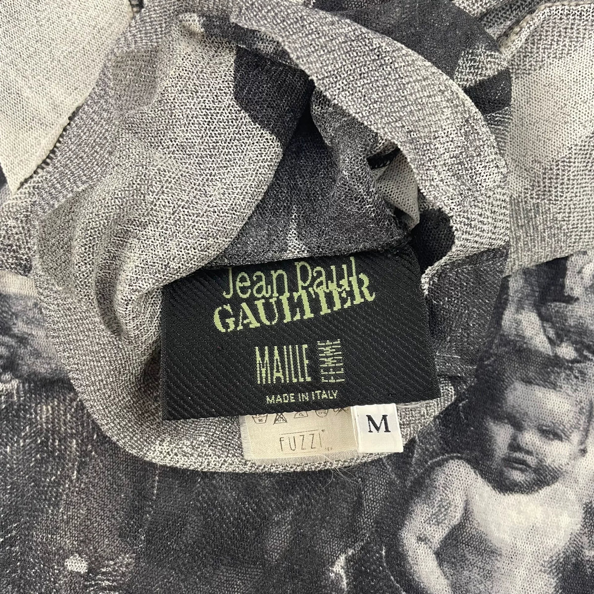 2003 Fall/Winter Jean Paul Gaultier Punk Girl Portrait Mesh T-Shirt