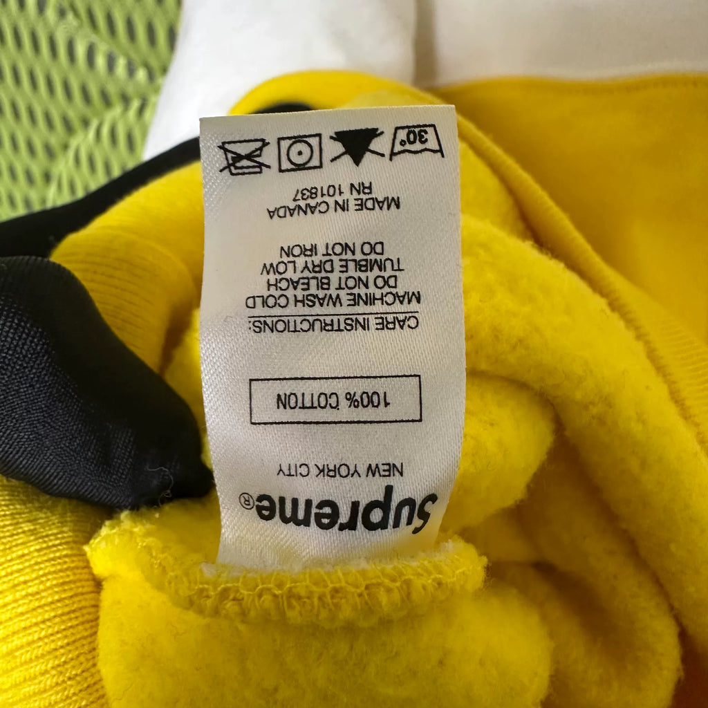 Supreme Yellow White Patchwork Hooded Sweater