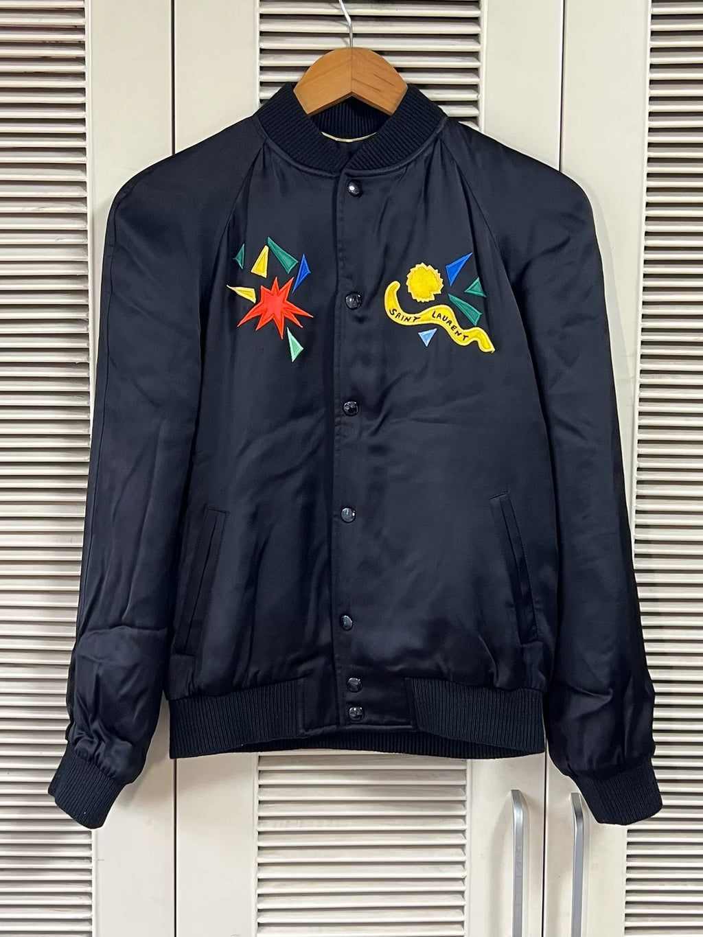 Saint Laurent Black Baseball Jacket