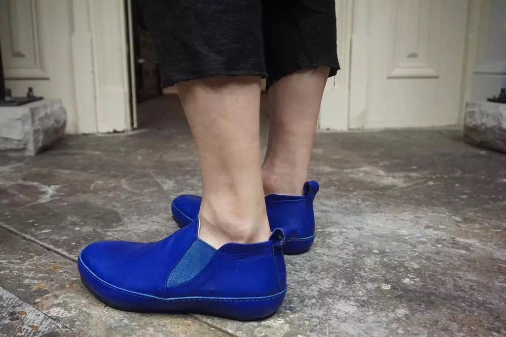 M.A+ Sodalite Blue Slip-On Vacchetta Leather Loafers