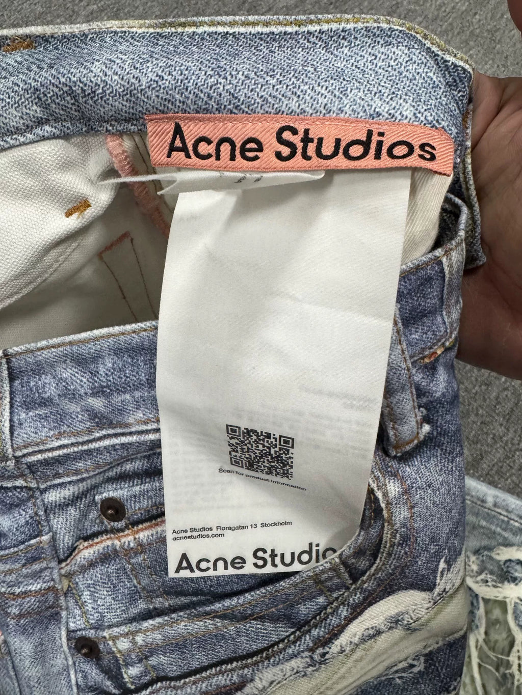 Acne Studios SS26 Floral Washed Denim Shorts