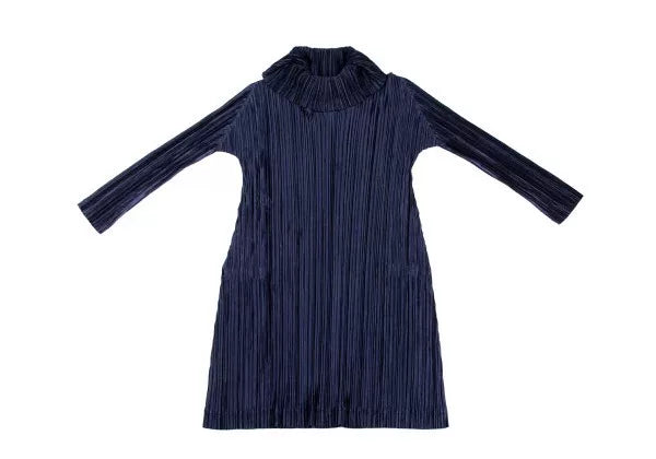 Issey Miyake Vintage Navy Pleated Dress