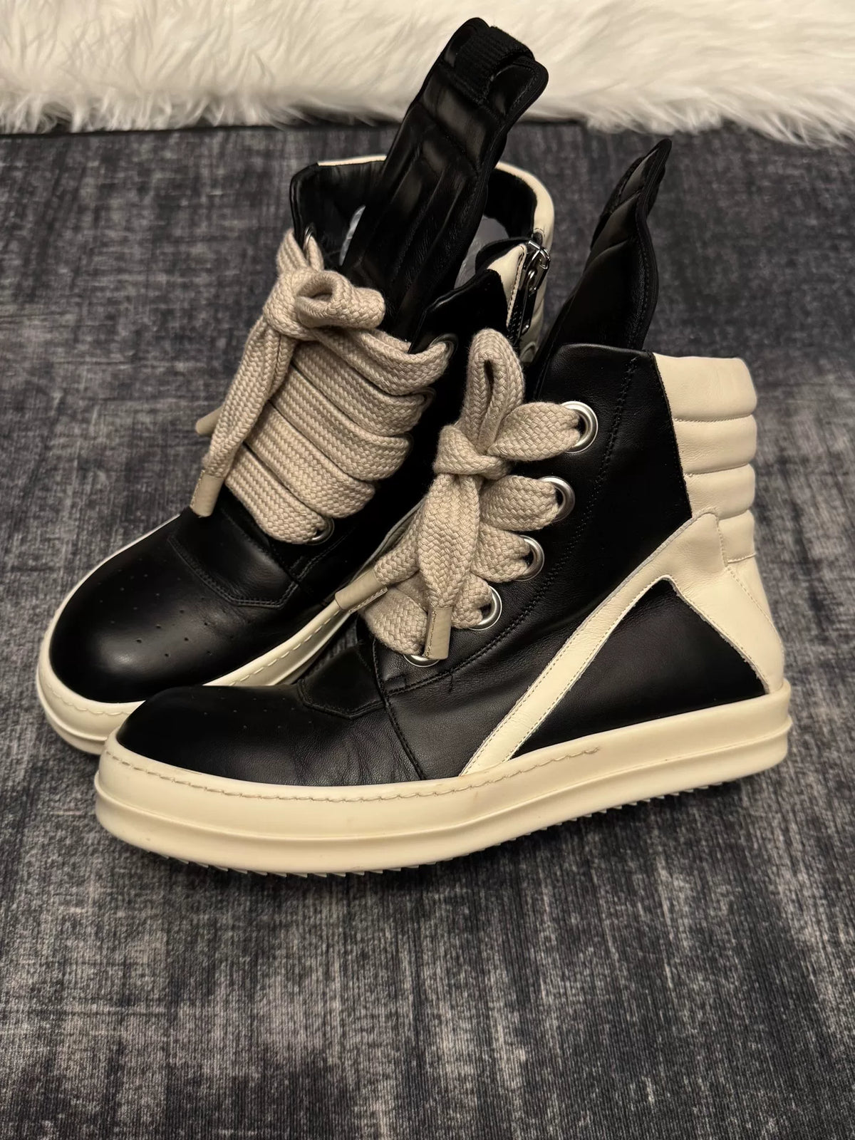 Rick Owens leather high-top sneakers