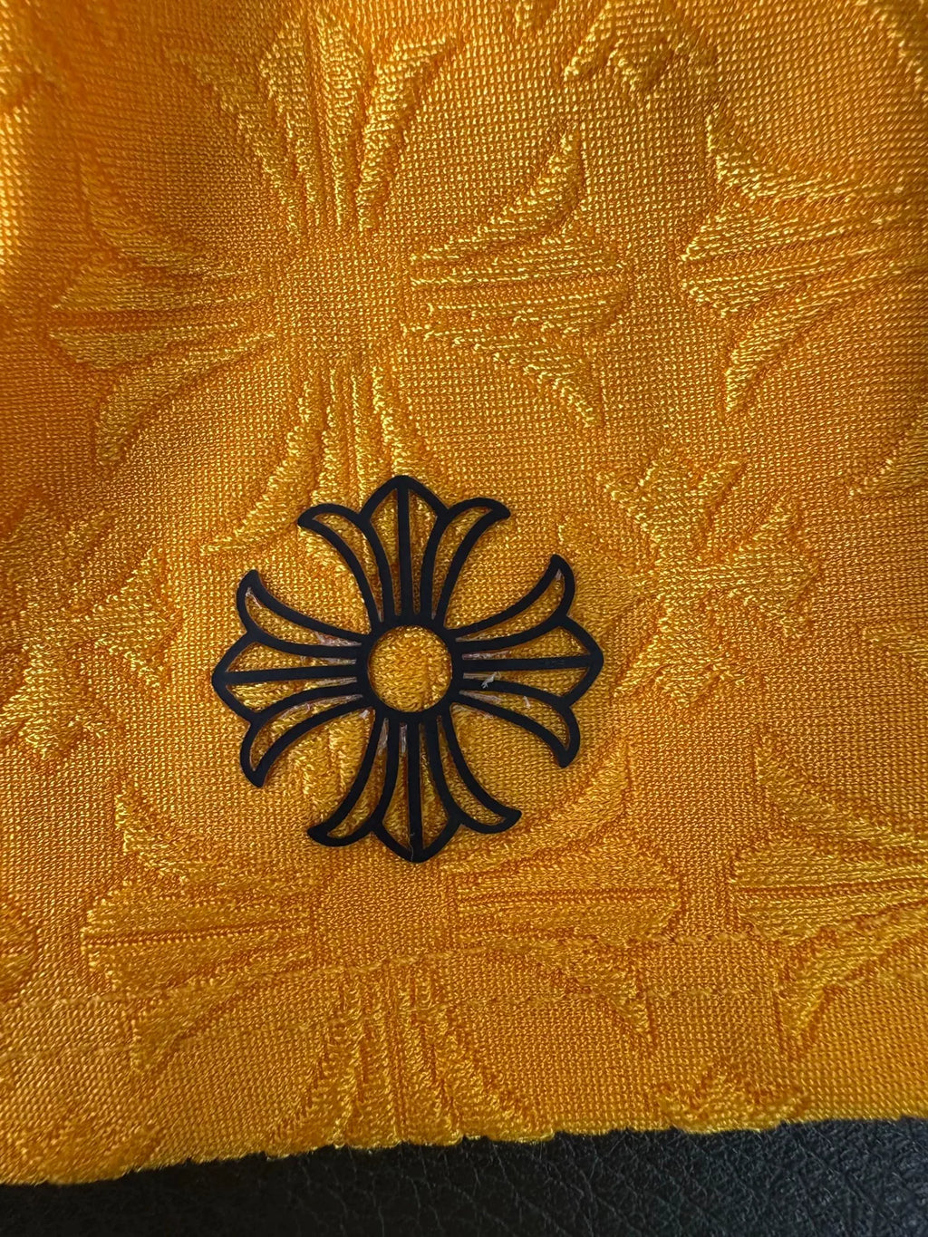Chrome Hearts Yellow Cross Jacquard Horseshoe Print Pleated Skirt