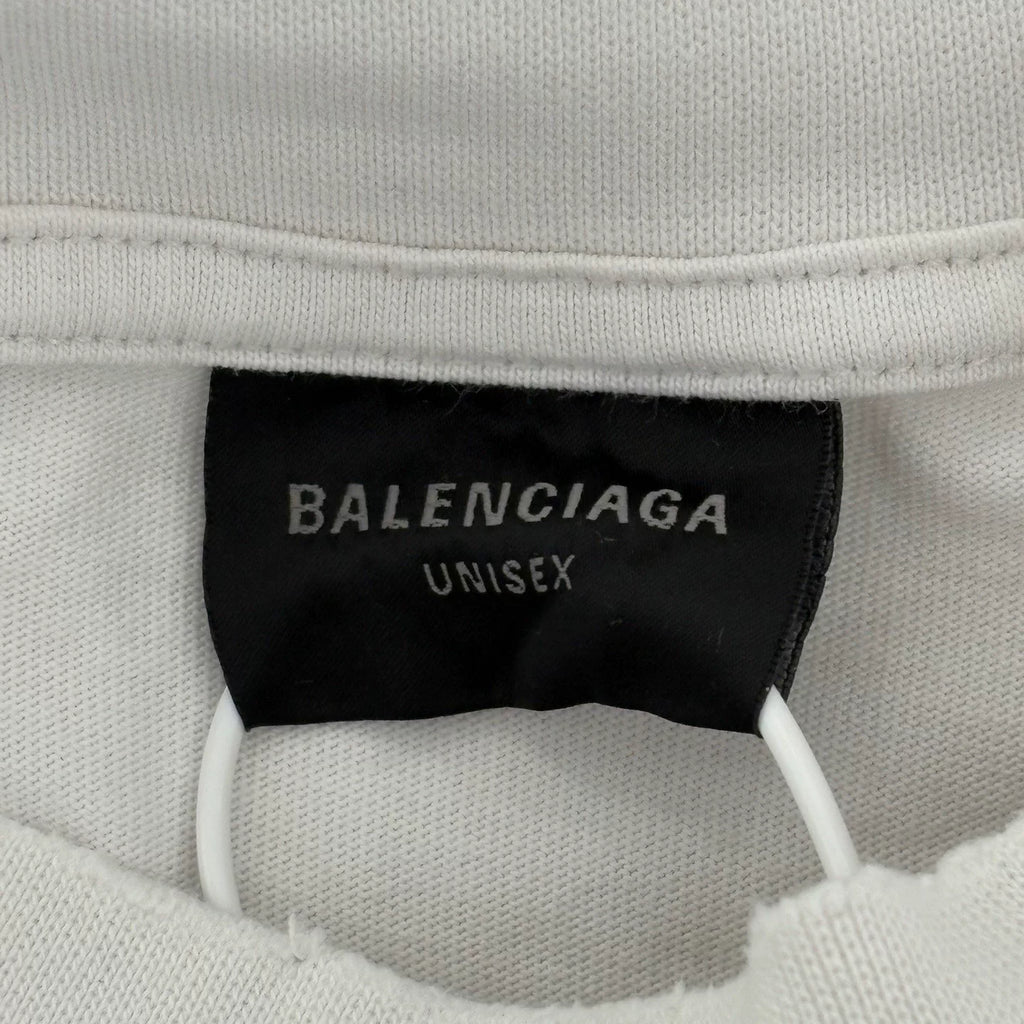 Balenciaga SS24 Ripped Logo Foam Letter Print Short Sleeve T-Shirt