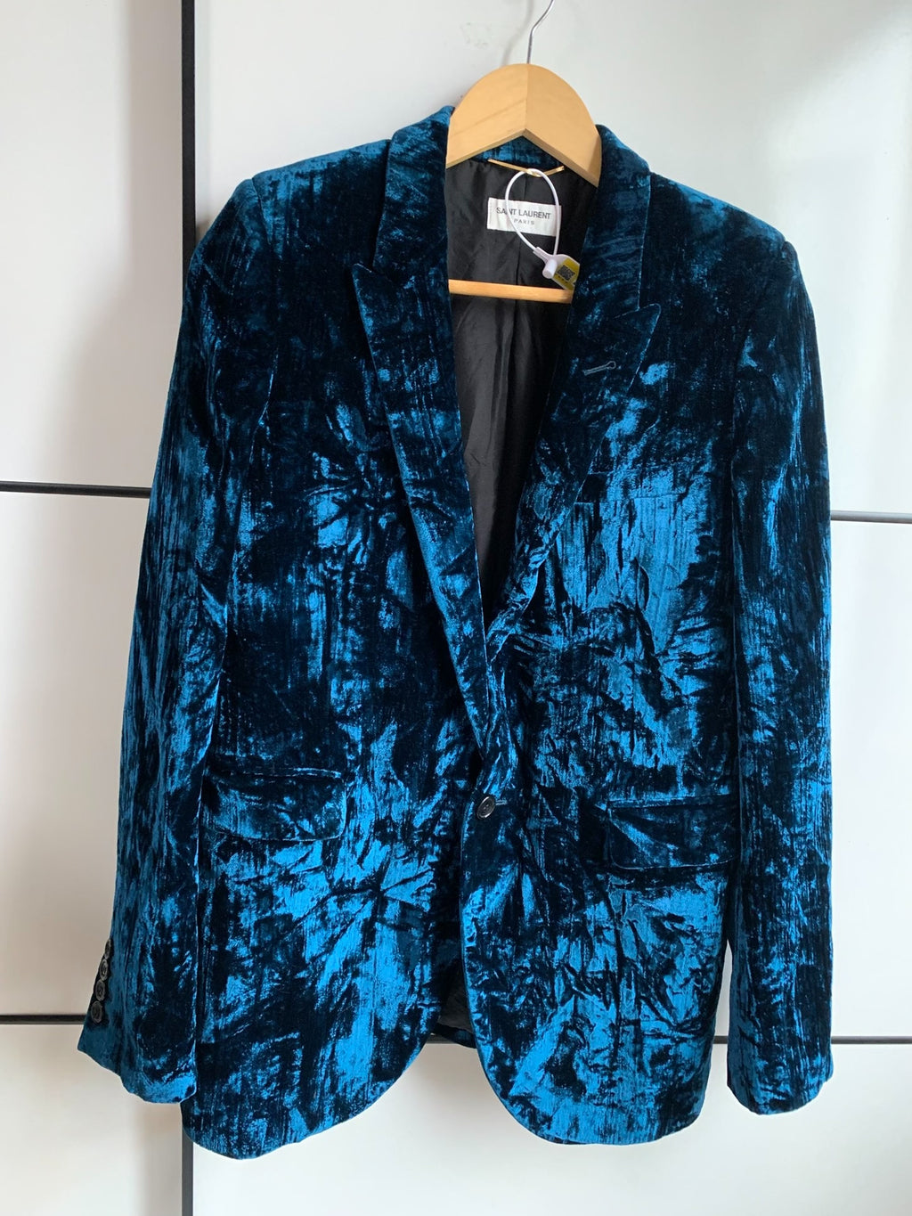 Saint Laurent Blue Velvet Blazer