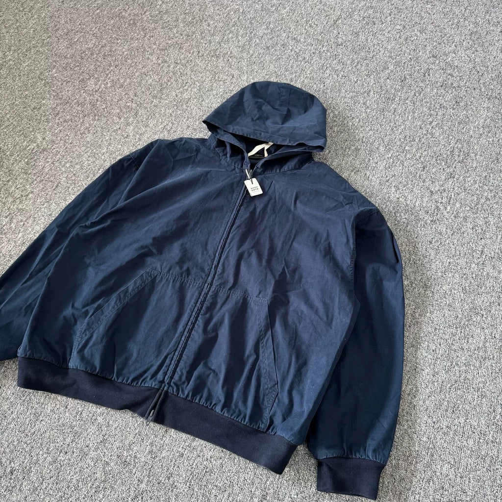 Balenciaga  Navy Washed Hooded Jacket