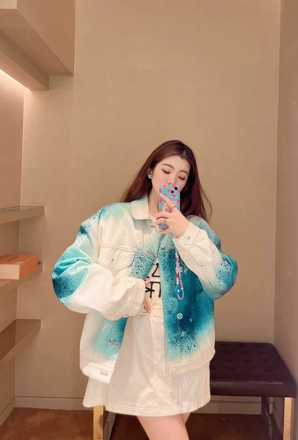 Louis Vuitton White Blue Gradient Denim Jacket